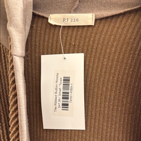 Brown Ribbed Button-Up Cardigan - Picture 2 of 4